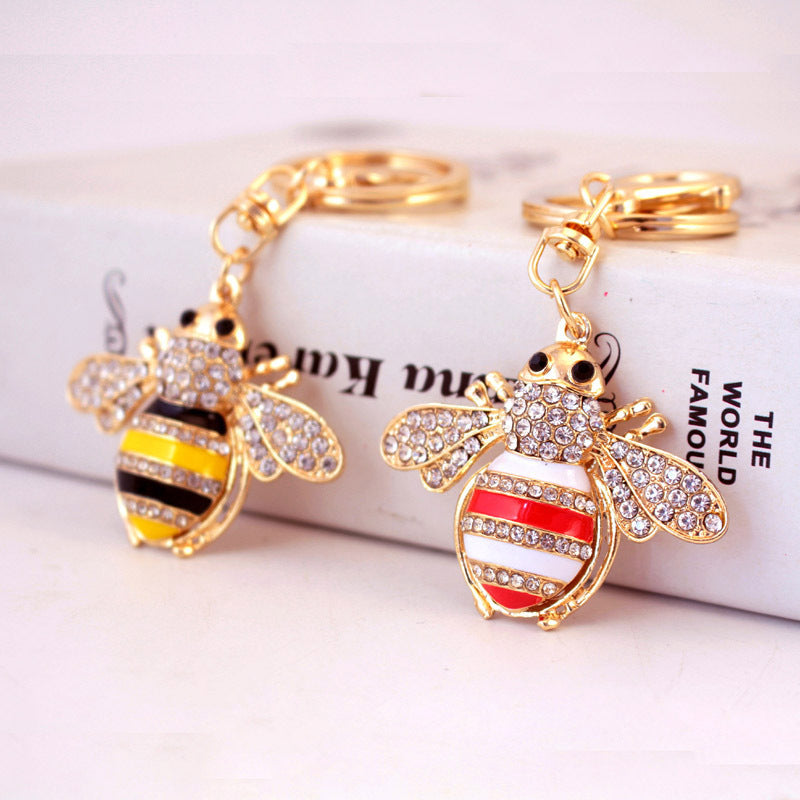 Wholesale Creative Crystal Diamond Bee Keychain
